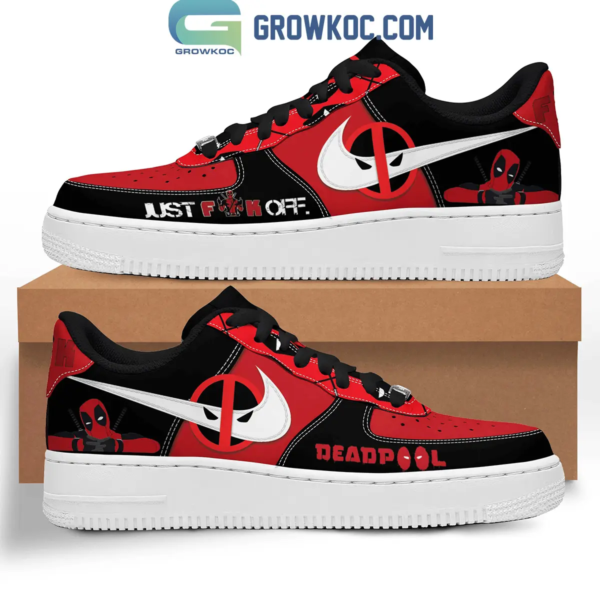 Marvel Deadpool Just Fuk Off Fan Air Force 1 Shoes