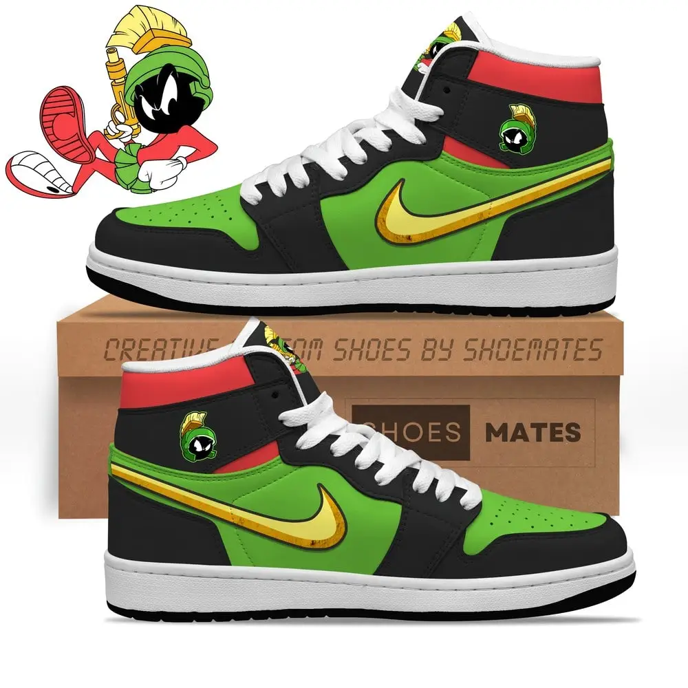 Marvin the Martian Looney Tunes Air Jordan 1 High Top Shoes