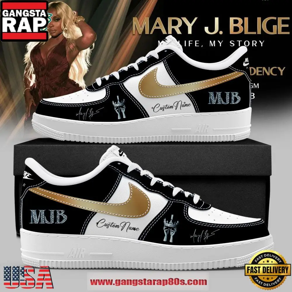 Mary J. Blige Las Vegas Residency Tour 2026 Signature Custom Black Air Force 1 Sneakers Shoes