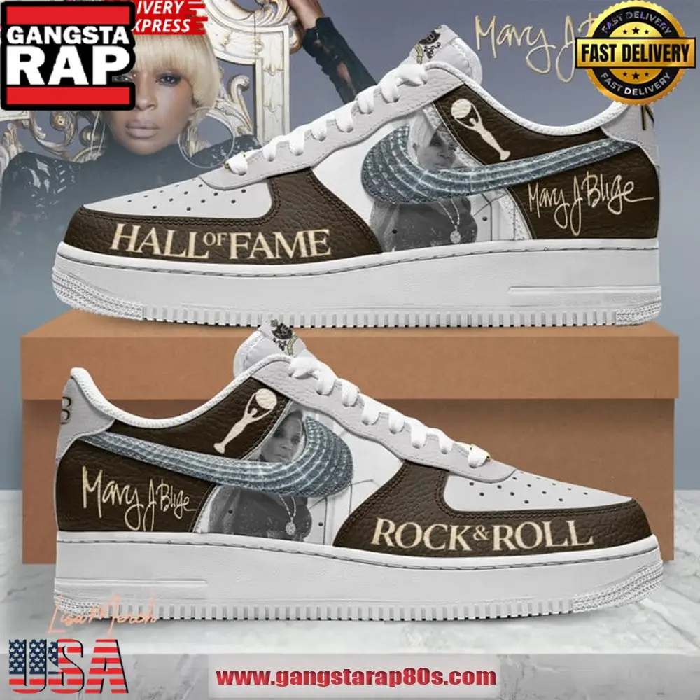 Mary J. Blige Rock & Roll Hall of Fame Limited Air Force 1 Running Sneakers Mary J. Blige Rock & Roll Hall of Fame Limited Air Force 1 Running Sneakers - Image 1