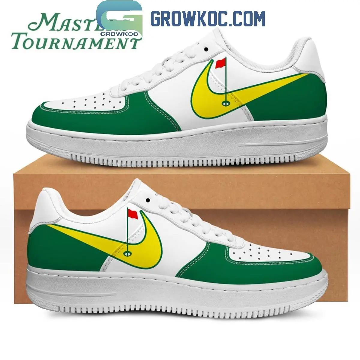 Master Tournament Golf Lovers Fan White Design Air Force 1 Shoes