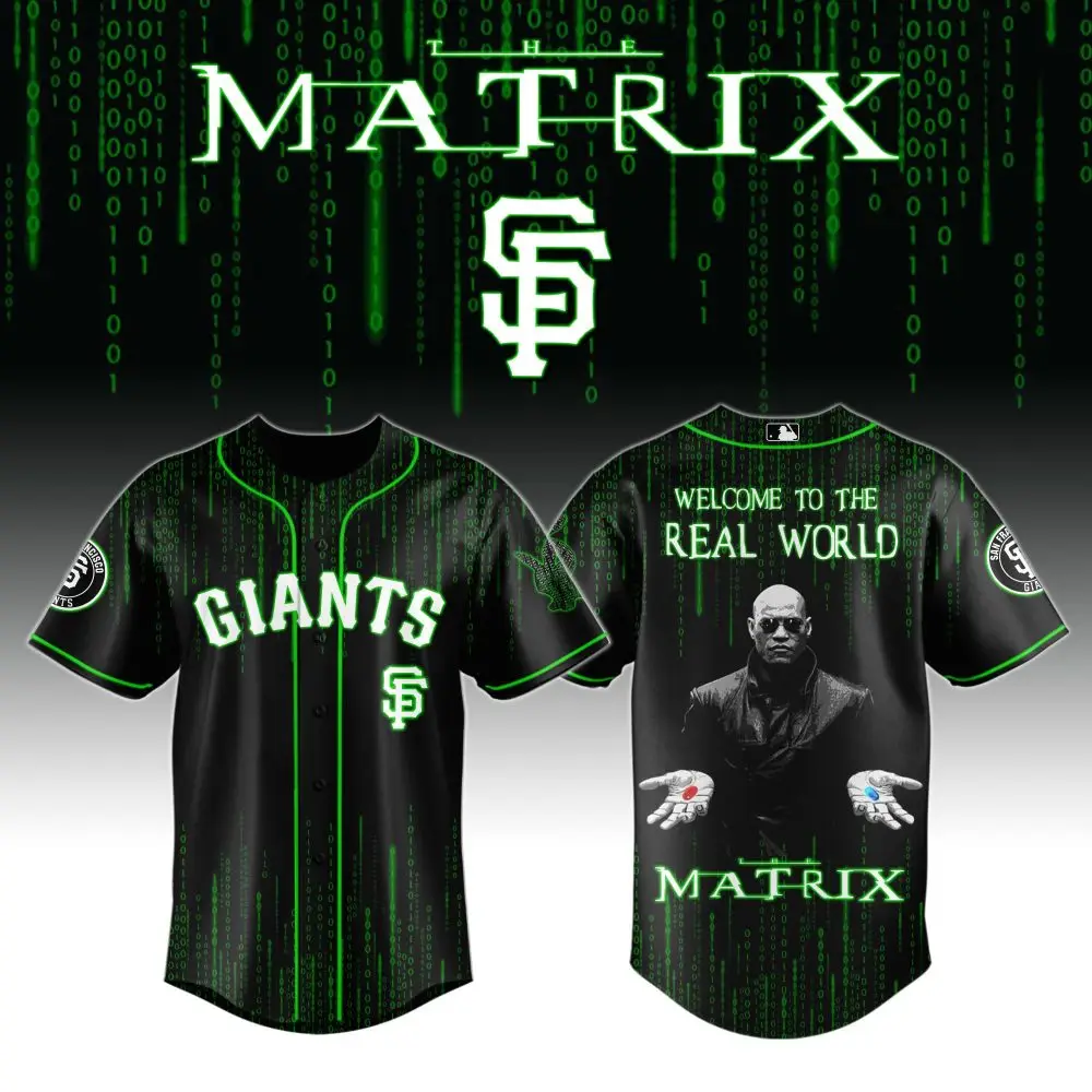 Matrix-Inspired Giants Jersey - Limited Edition Fan Apparel - Welcome To The Real World! Matrix-Inspired Giants Jersey - Limited Edition Fan Apparel - Welcome To The Real World! - Image 1