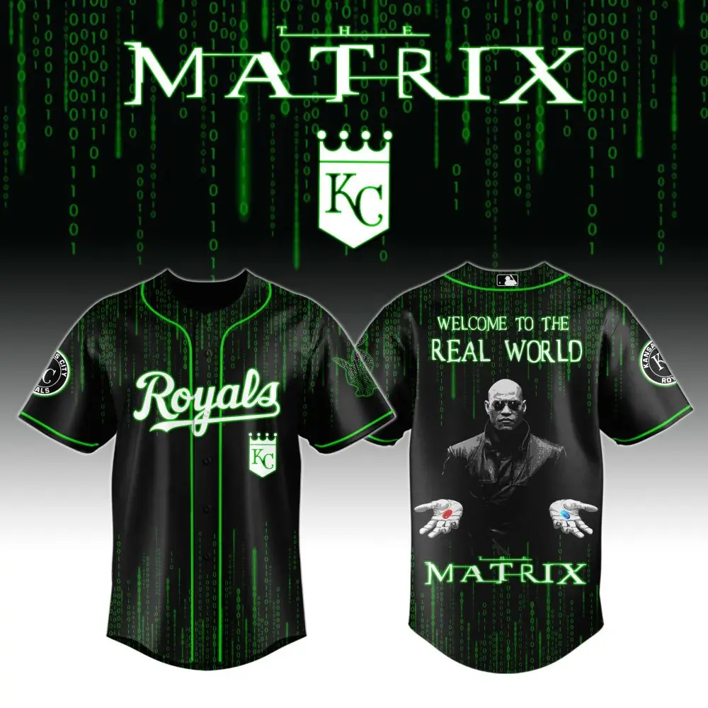 Matrix-Inspired Kc Royals Jersey - Unique Digital Design, Welcome To The Real World Theme!