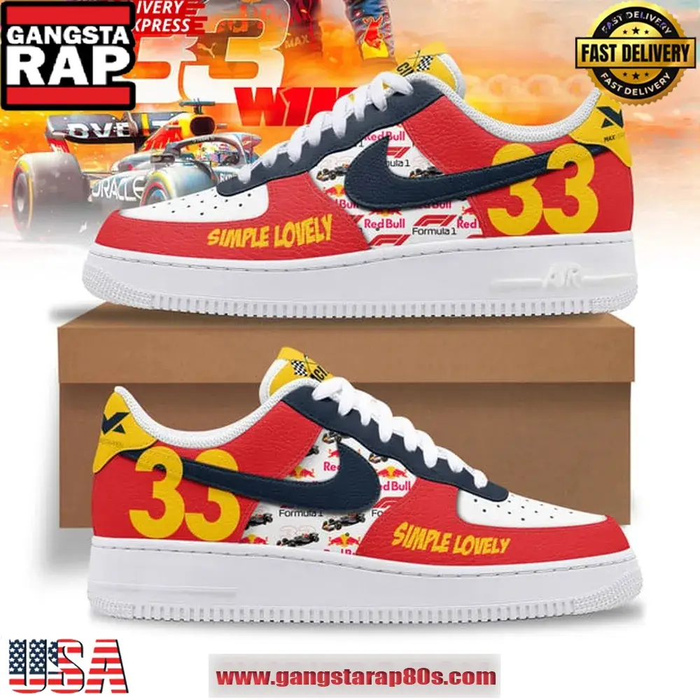 Max Verstappen Simple Lovely Limited Edition Nike Air Force 1 Sneakers Shoes