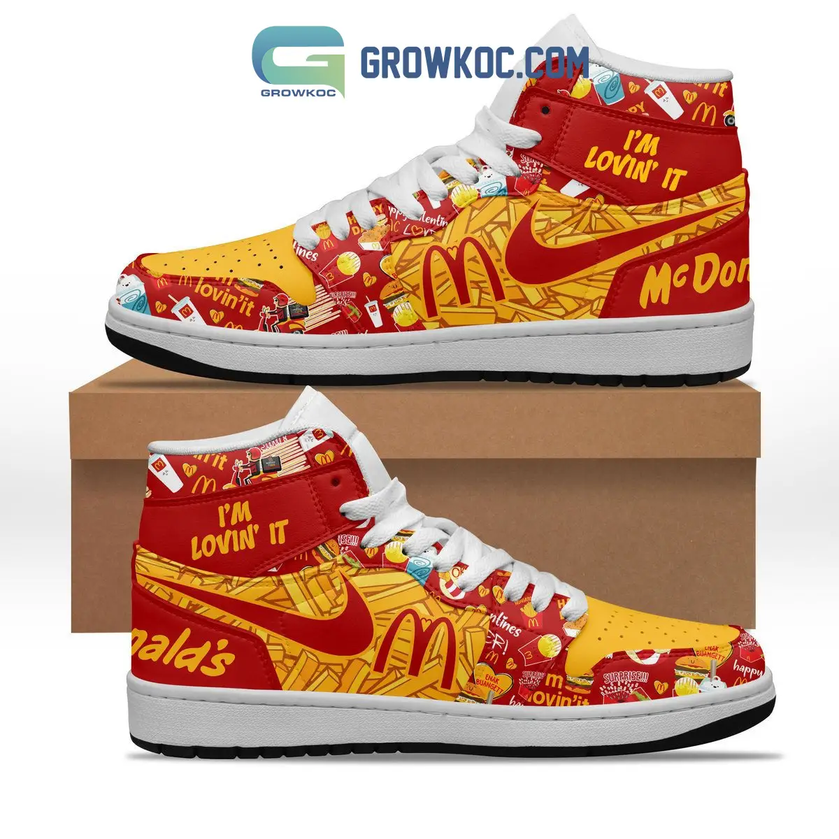 McDonald I'm Lovin' It Air Jordan 1 Shoes Sneaker McDonald I'm Lovin' It Air Jordan 1 Shoes Sneaker - Image 1