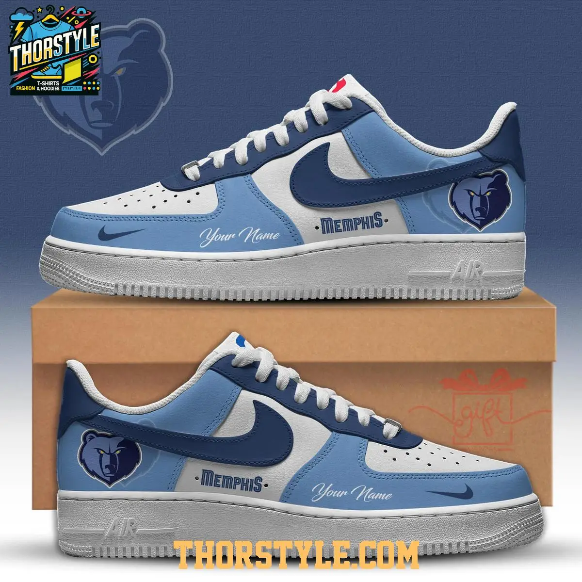 Memphis Grizzlies 2025 NBA Championship Personalized Air Force 1 Shoes