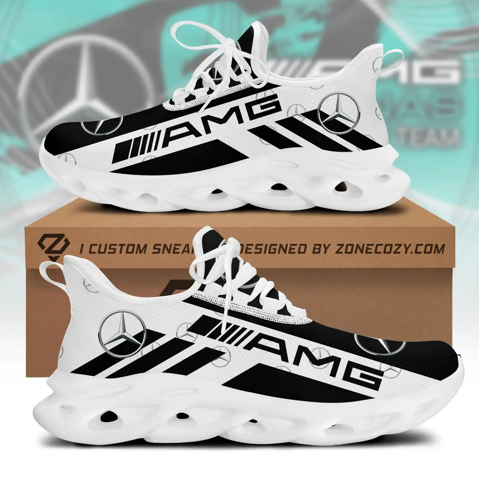 Mercedes 100th Anniversary Sneaker Mercedes-Benz Logo Shoes Gift For Men
