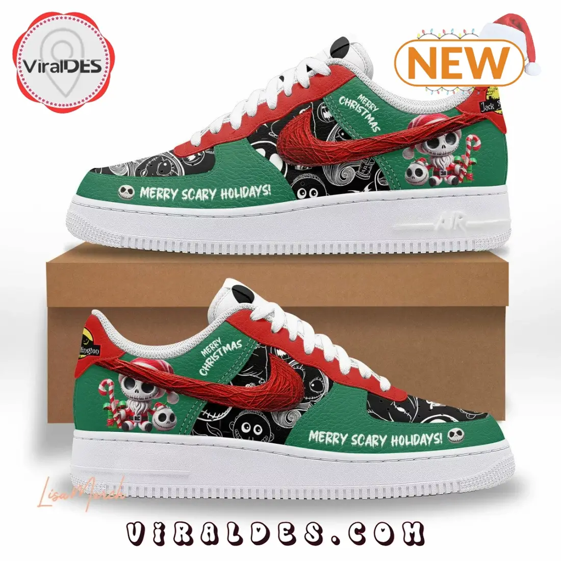 Merry Scary Holidays Christmas 2024 Air Force 1 Shoes