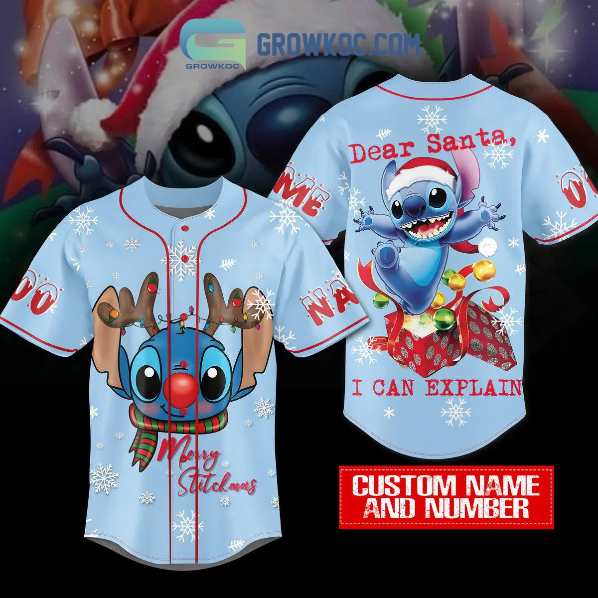 Merry Stitchmas Dear Santa I Can Explain Personalized Baseball Jersey