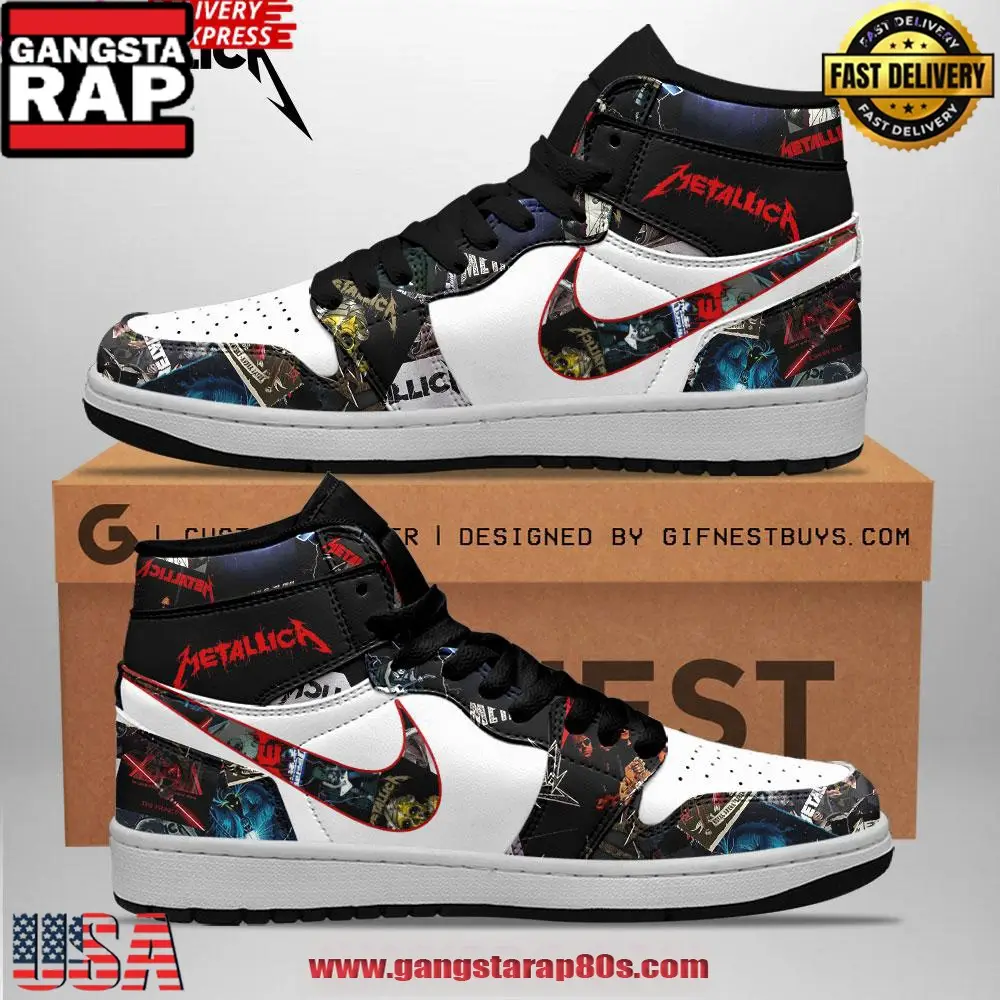 Metallica M72 Limited Edition Air Jordan 1 Sneakers Shoes Metallica M72 Limited Edition Air Jordan 1 Sneakers Shoes - Image 1