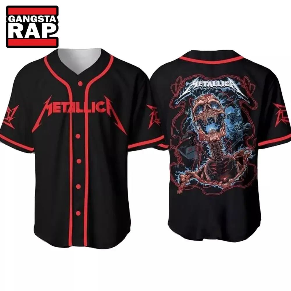 Metallica Metal Rock Band World Tour 2024 Baseball Jersey