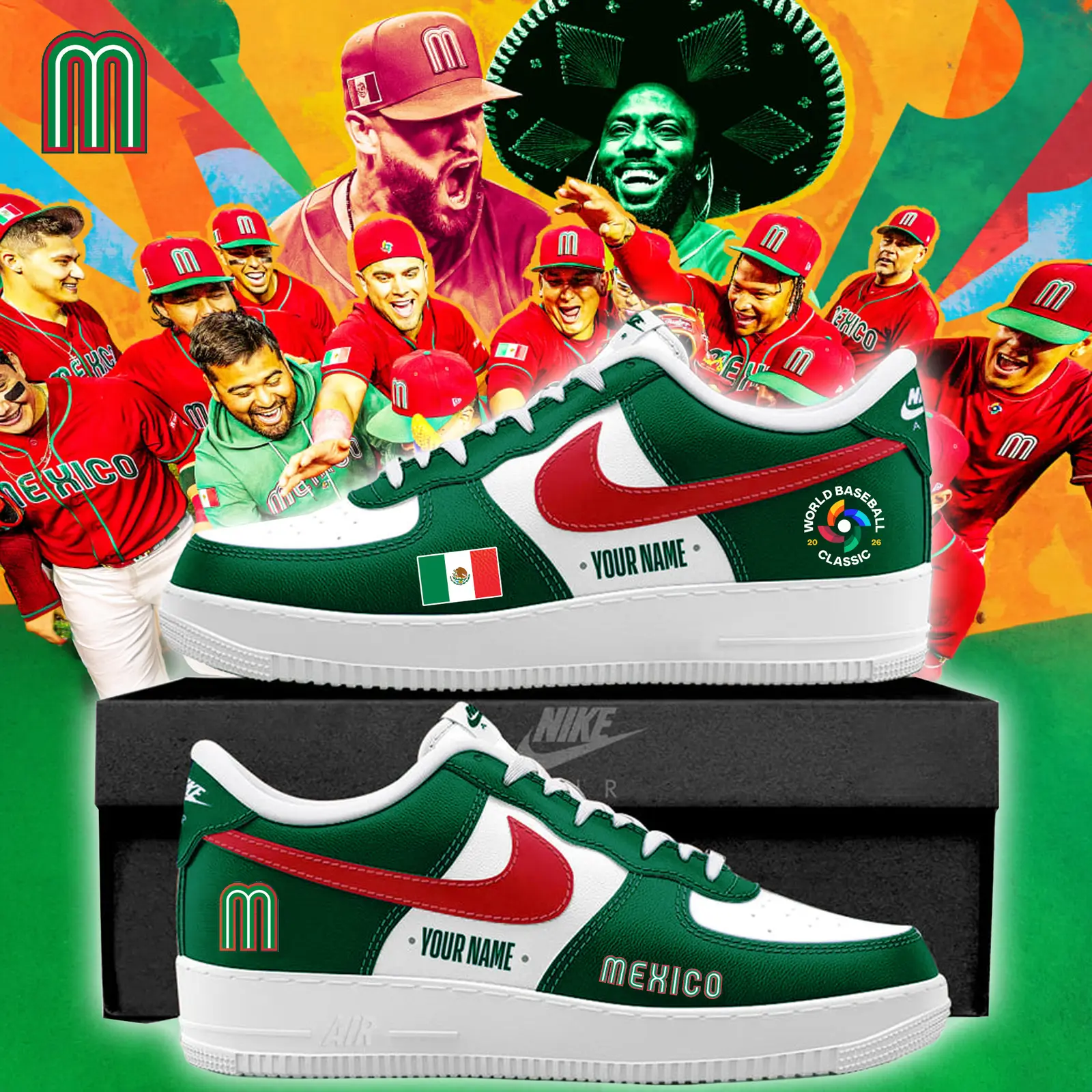 Mexico Baseball 2026 World Baseball Air Force 1 Classic Limited Edition | TY18