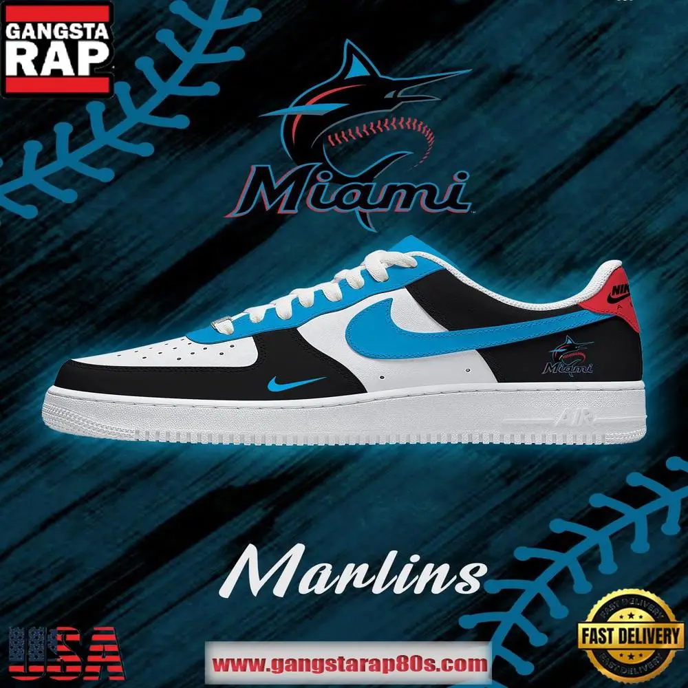 Miami Baseball Nike Air Force 1 Sneakers Shoes