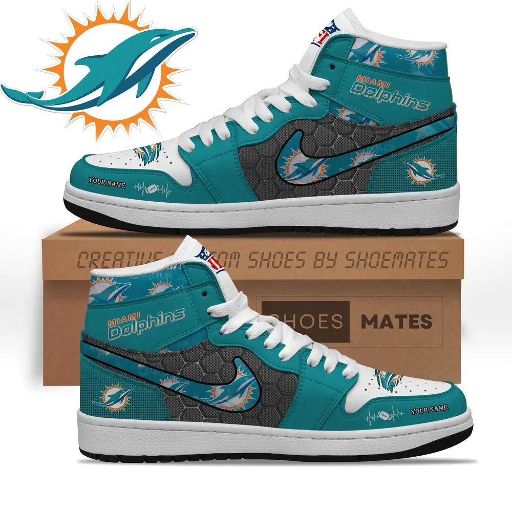 Miami Dolphins AJ1 High Top Shoes