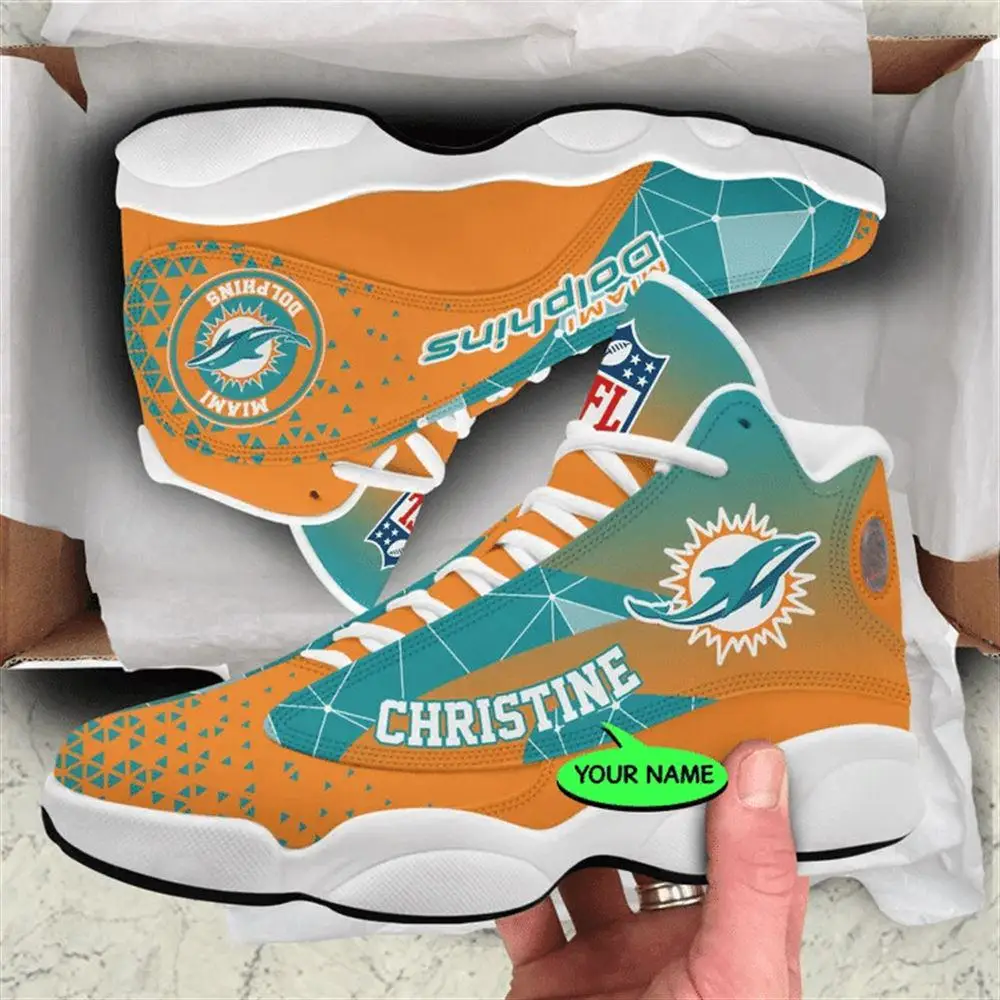 Miami Dolphins NFL Custom Name Retro Jordan 13 Shoes