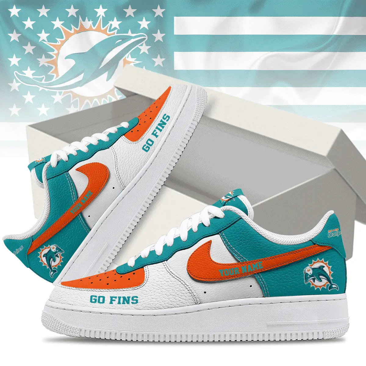 Miami Dolphins | Premium Air Force 1 Shoes Limited Edition NY