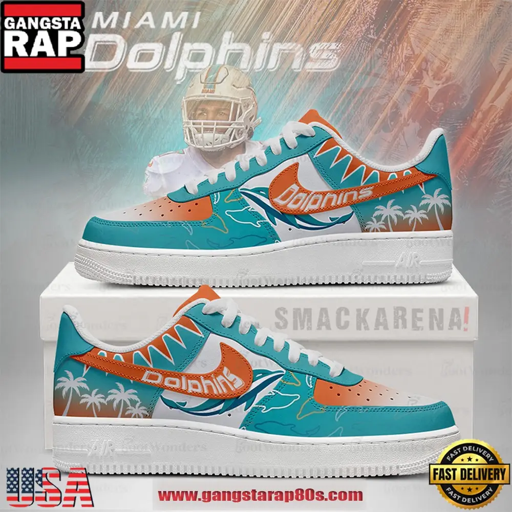 Miami Dolphins Trending Football Sneakers NFL Air Force 1 Shoes