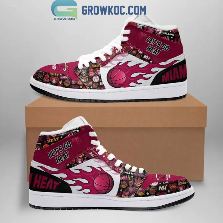 Miami Heat NBA Let's Go Heat Air Jordan 1 Shoes