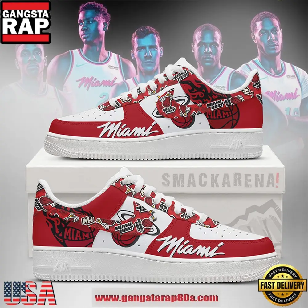 Miami Heat NBA New 2026 Version Air Force 1 Sneakers Football Fan Shoes