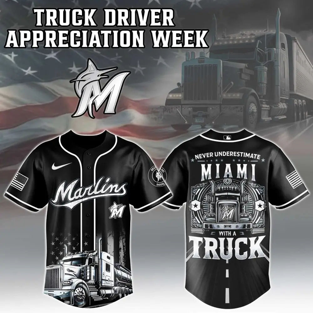 Miami Marlins Mlb X Nation Truck Driver Appreciation Week Limited Edition Custom Baseball Jersey