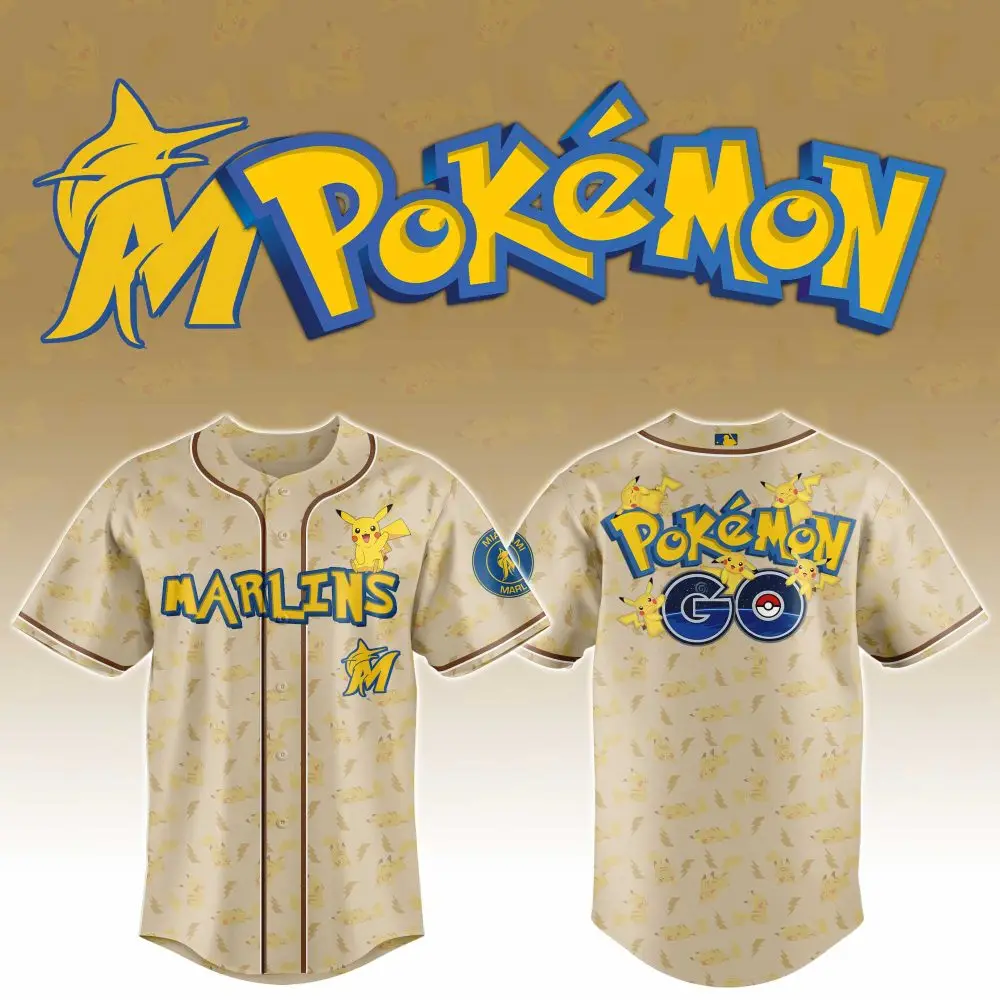 Miami Marlins Mlb X Pokemon Go Custom Baseball Jersey