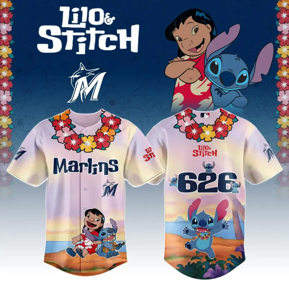 Miami Marlins X Lilo & Stitch Special Edition Custom Baseball Jersey