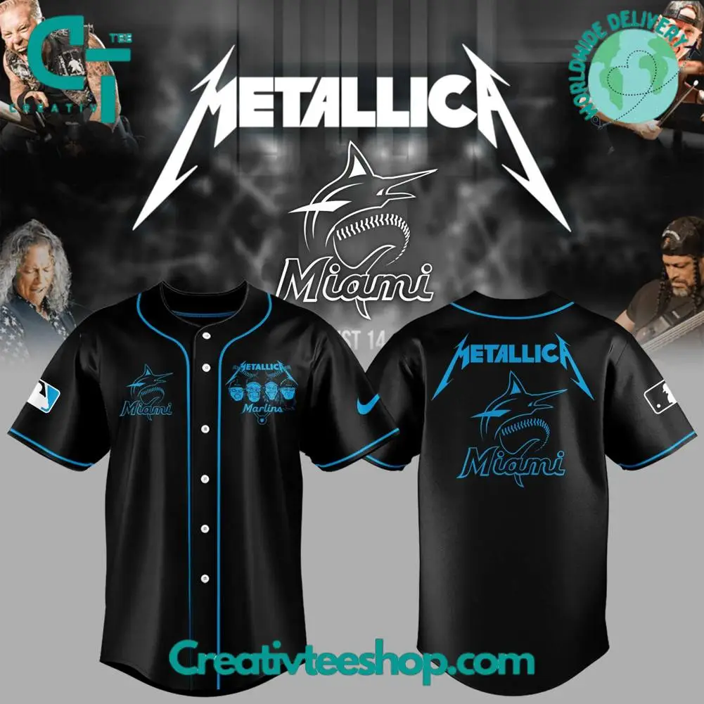 Miami Marlins X Metallica Special Black Baseball Jersey