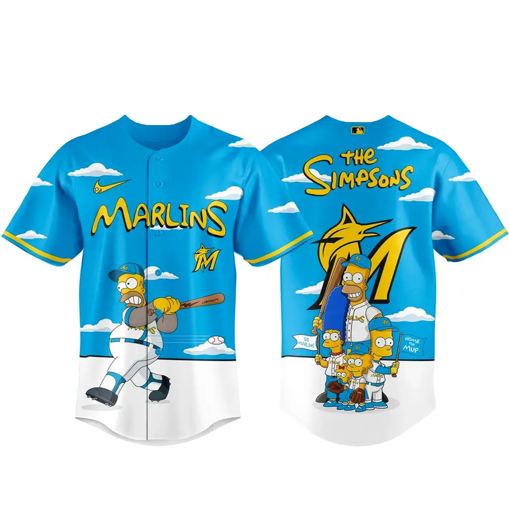 Miami Marlins x The Simpsons Wonderbat 2026 Baseball Jersey - Tazila