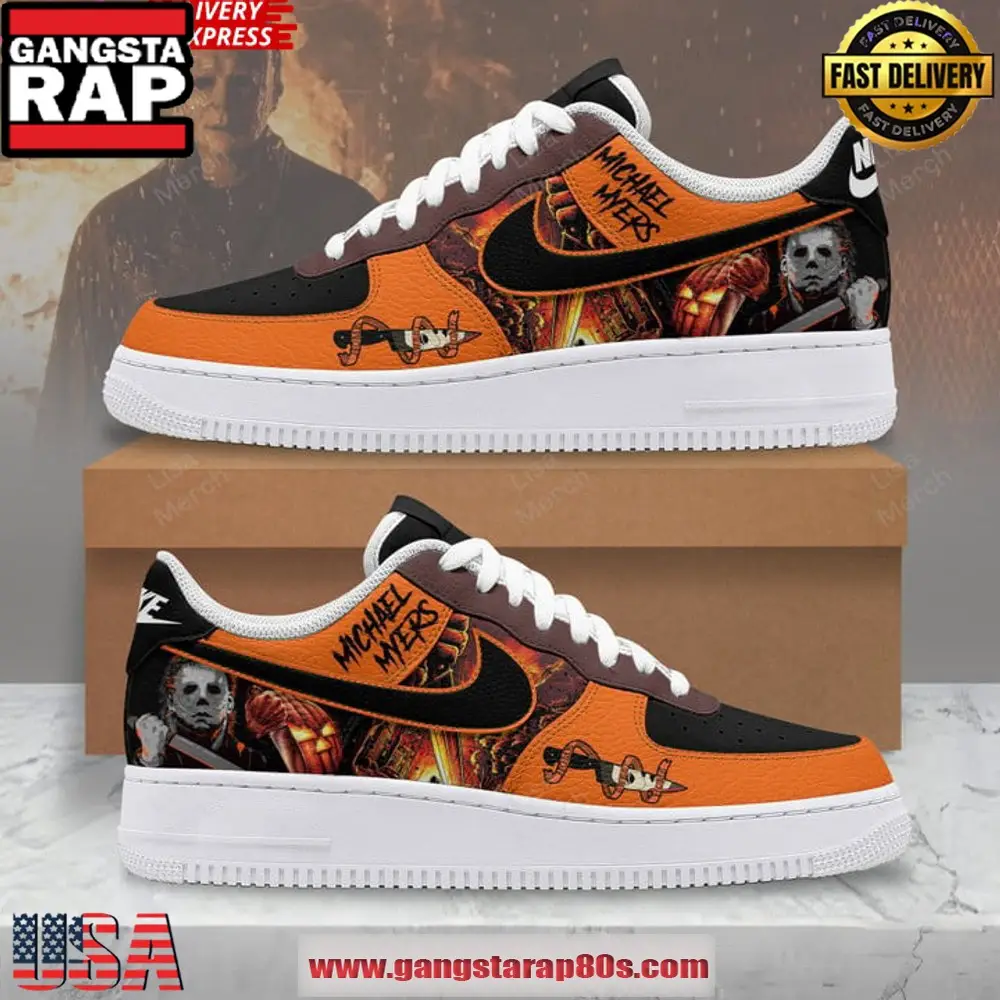 Michael Myers Horror Limited Edition Air Force 1 Running Sneakers Shoes Michael Myers Horror Limited Edition Air Force 1 Running Sneakers Shoes - Image 1