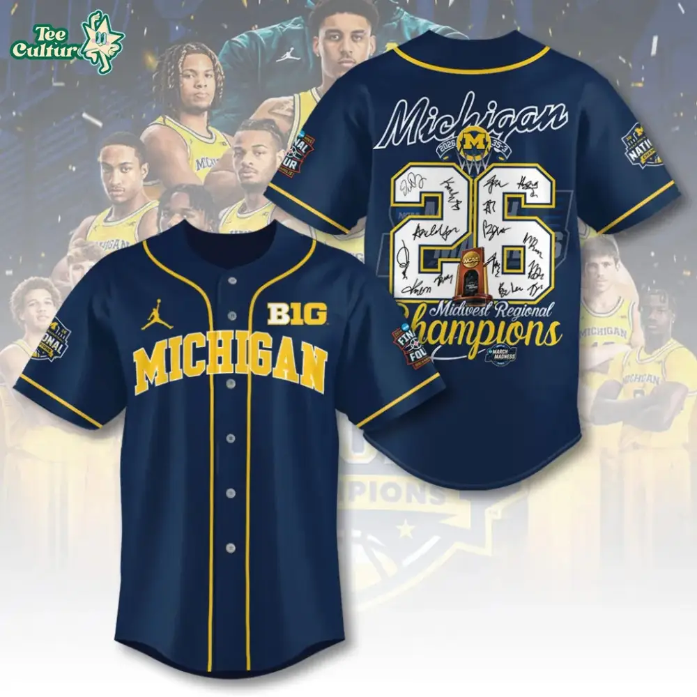 Michigan Wolverines 2026 Men’s Basketball National Champions Baseball Jersey