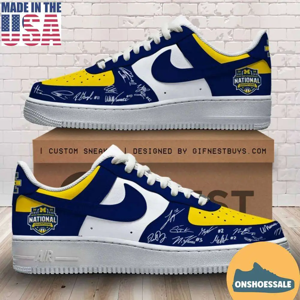 Michigan Wolverines 2026 NCAA Men’s Basketball National Champions Air Force 1 Sneaker, Gift For Fans - Best Gift Shoes