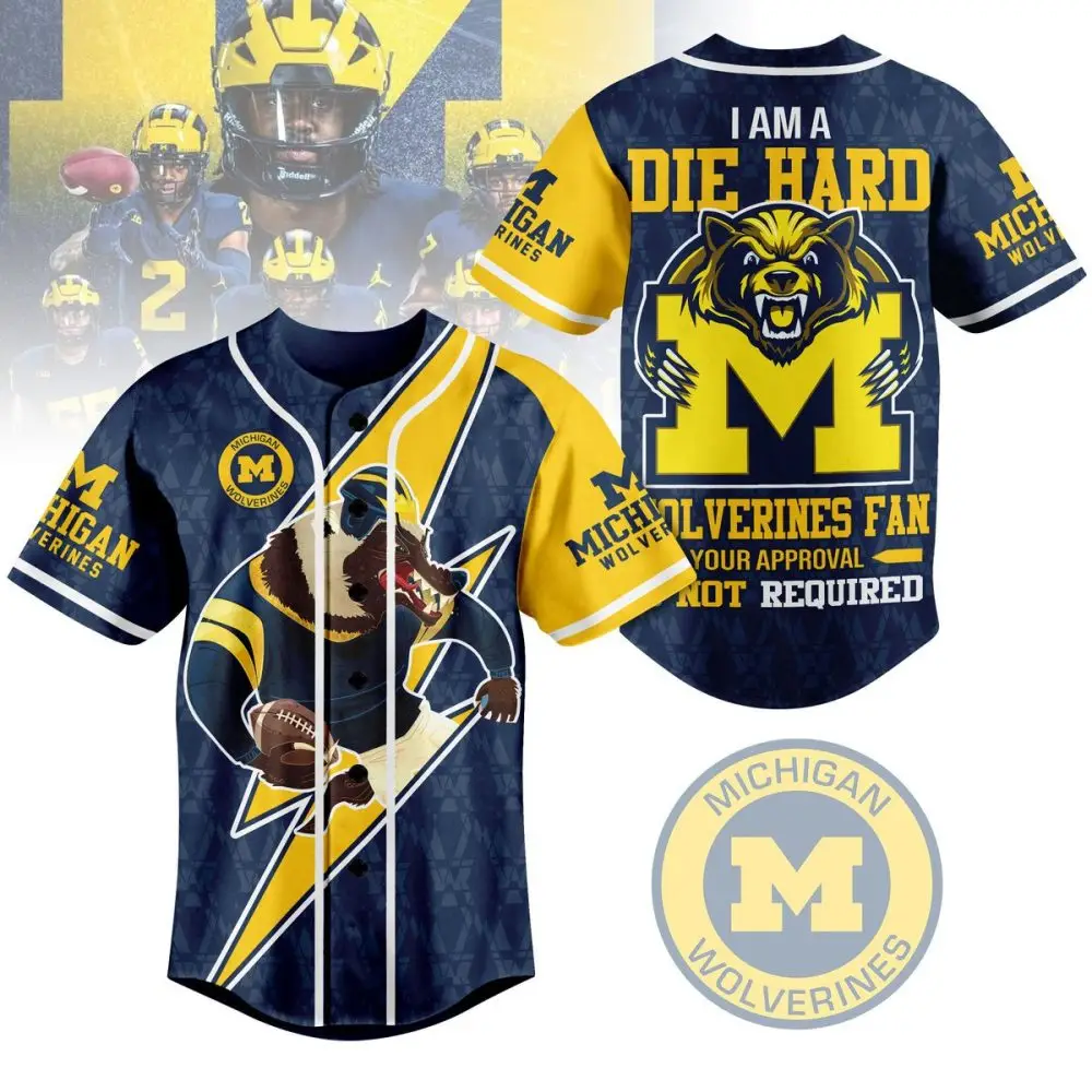 Michigan Wolverines Die-Hard Fan Jersey - Bold Design, Perfect For Game Day Enthusiasts! Michigan Wolverines Die-Hard Fan Jersey - Bold Design, Perfect For Game Day Enthusiasts! - Image 1