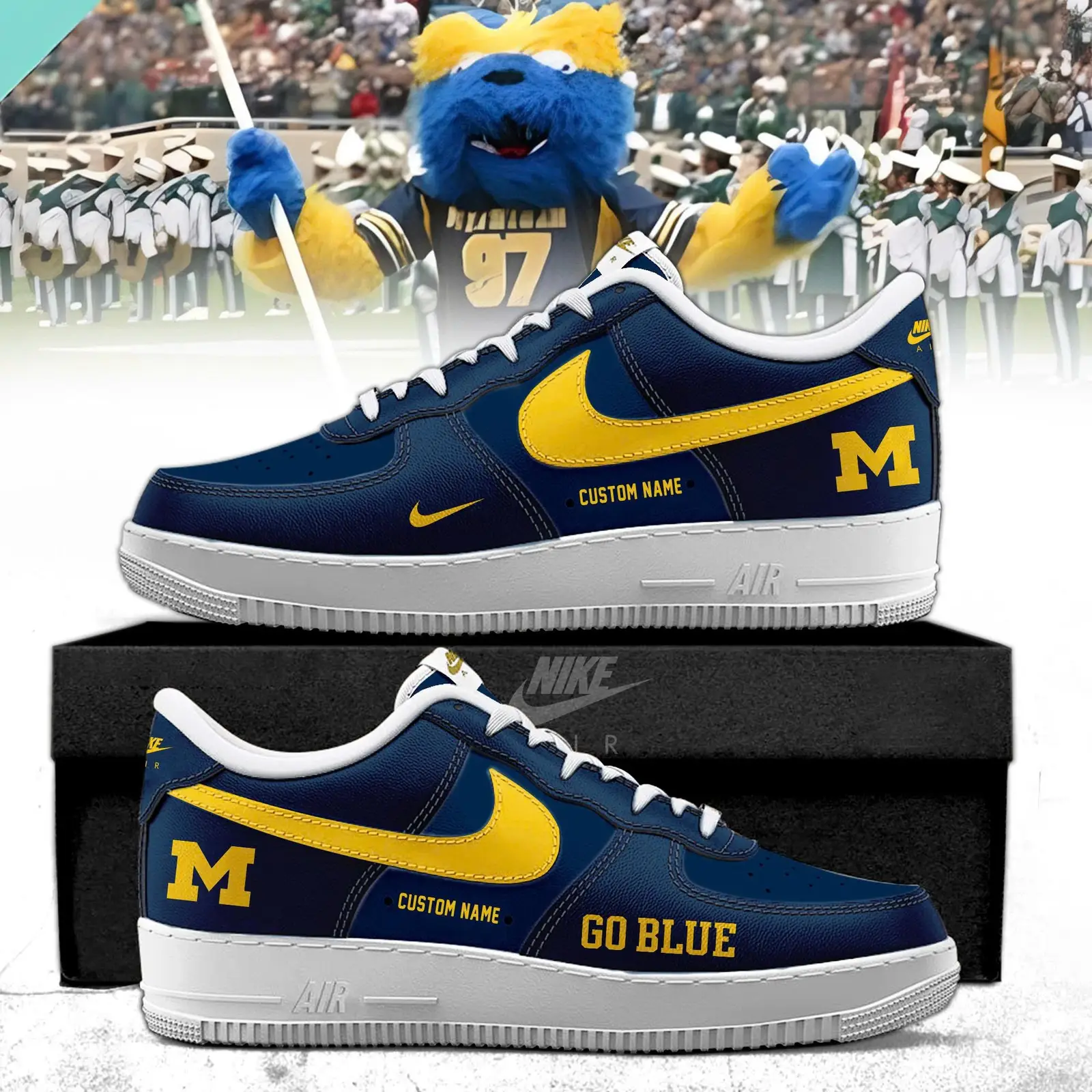 Michigan Wolverines football Limited Edition Air Force 1 Sneakers