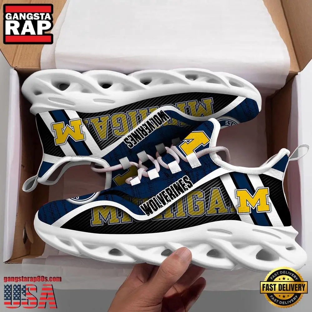 Michigan Wolverines NCAA Clunky New Design Max Soul Shoes, Running Sneakers Michigan Wolverines NCAA Clunky New Design Max Soul Shoes, Running Sneakers - Image 1