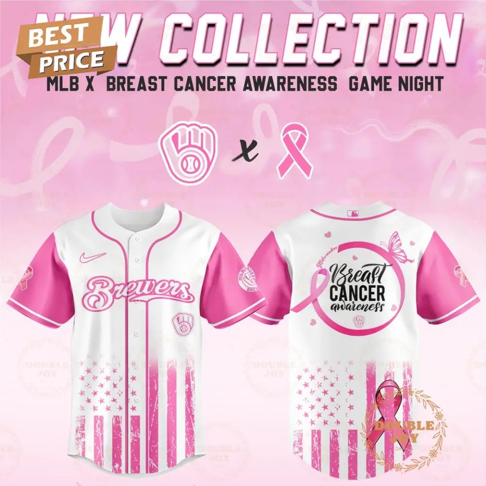 Milwaukee Brewers 2025 Breast Cancer Awareness Game Night Special Edition Baseball Jersey