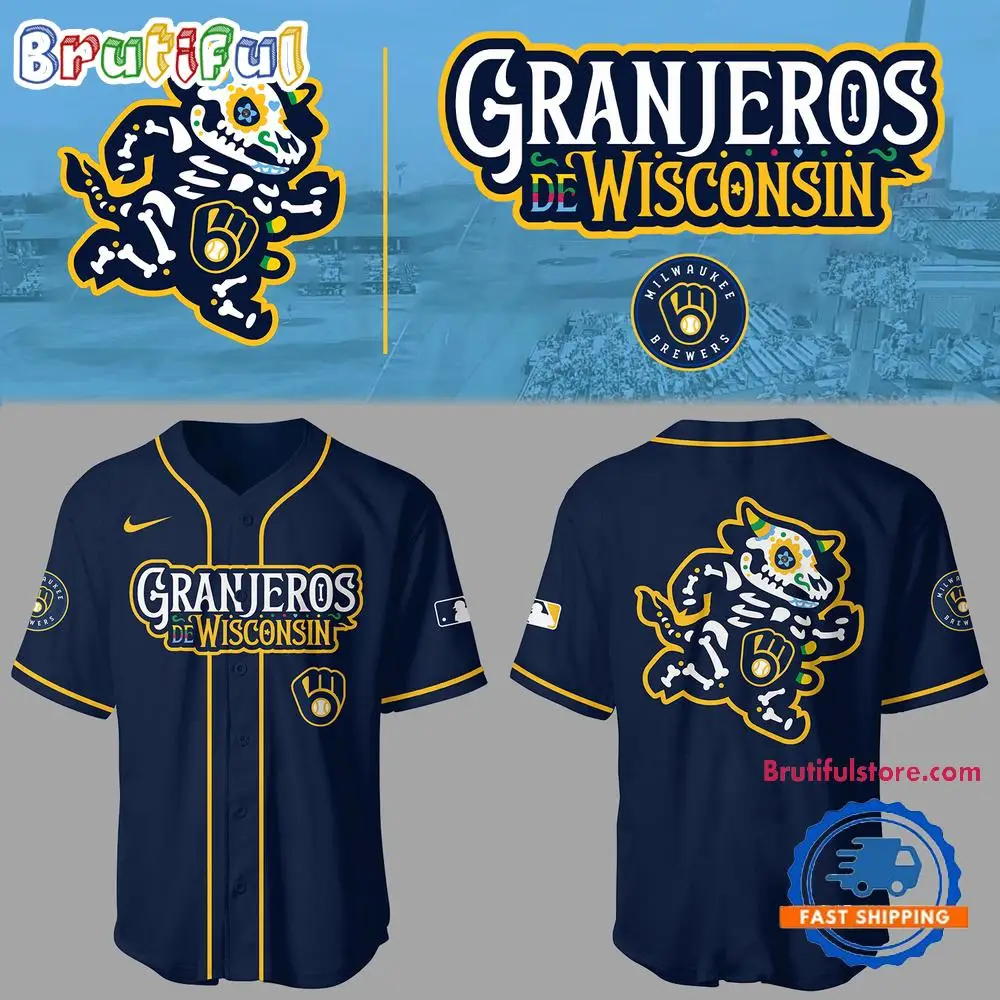 Milwaukee Brewers Baseball Granjeros De Wisconsin 2025 3D Print Jersey Shirt