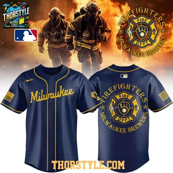 Milwaukee Brewers Firefighter Appreciation And Tribute Night 2026 Baseball Jersey Milwaukee Brewers Firefighter Appreciation And Tribute Night 2026 Baseball Jersey - Image 1