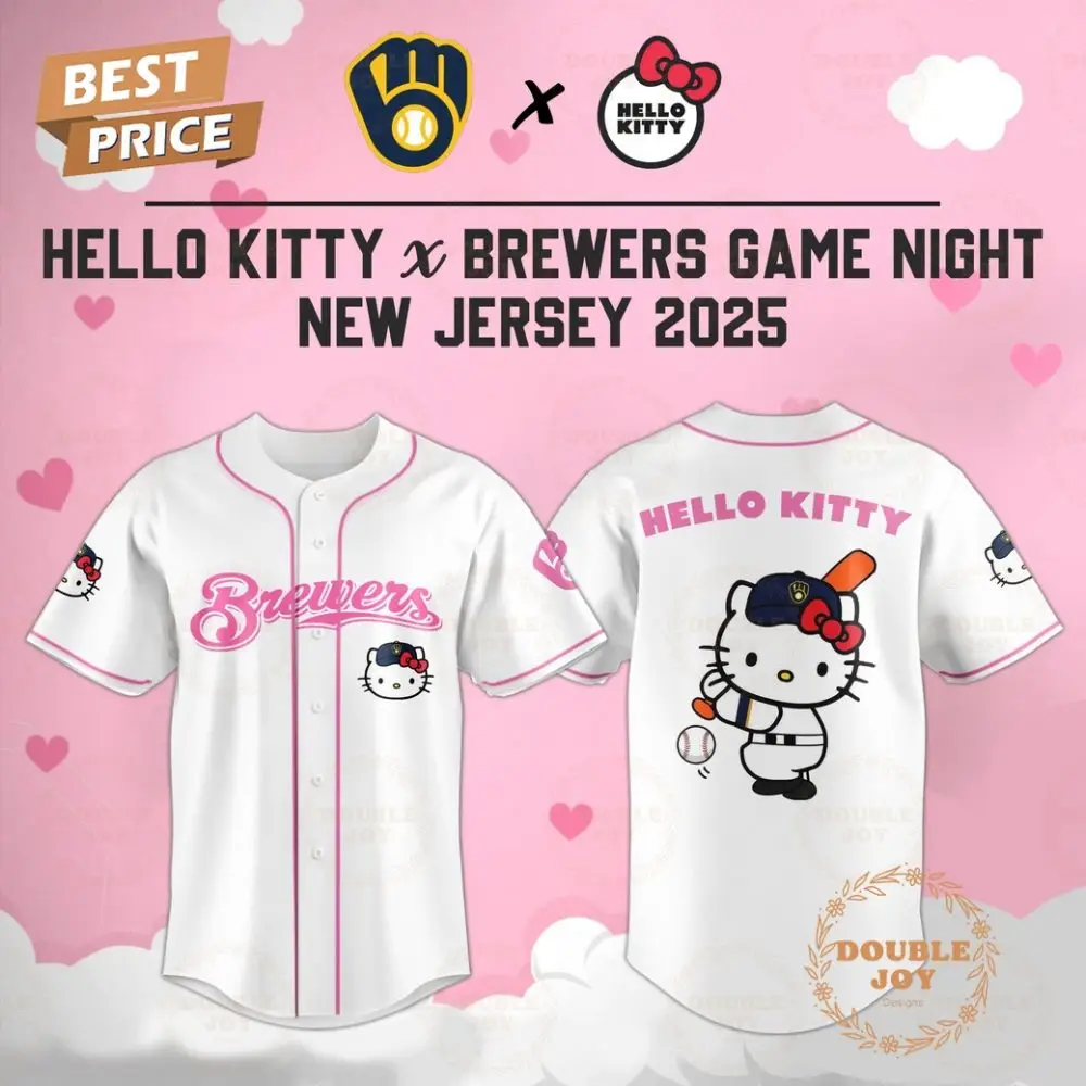 Milwaukee Brewers Hello Kitty X Cubs Game Night 2025 New Limited Edition Baseball Jersey