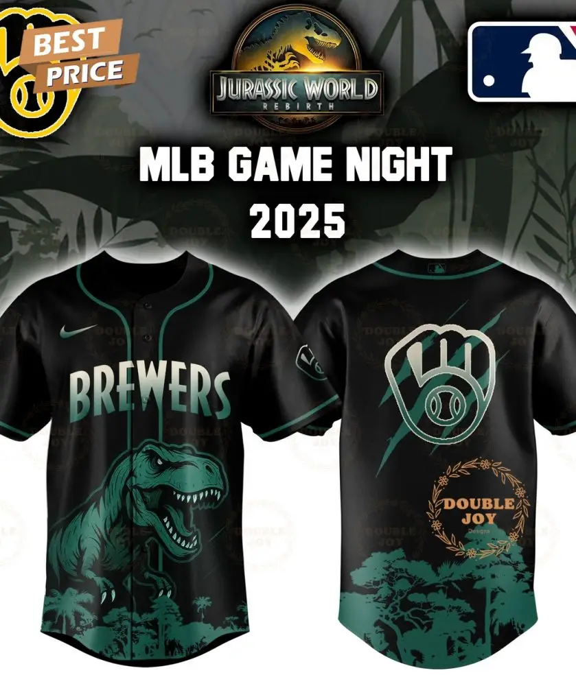 Milwaukee Brewers Jurassic World Rebirth Game Night 2025 Special Edition Baseball Jersey