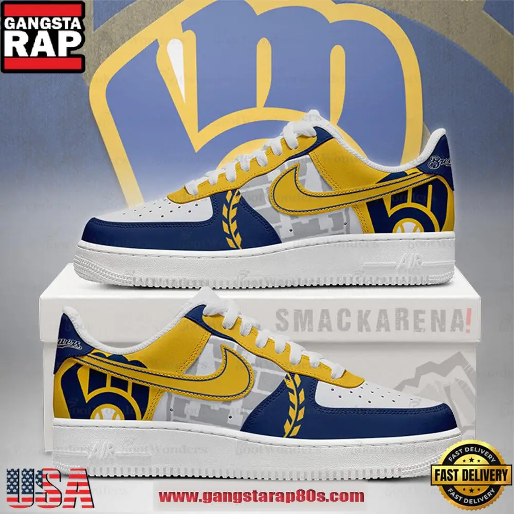 Milwaukee Brewers MLB Trending Sneakers Air Force 1 Low Top Shoes