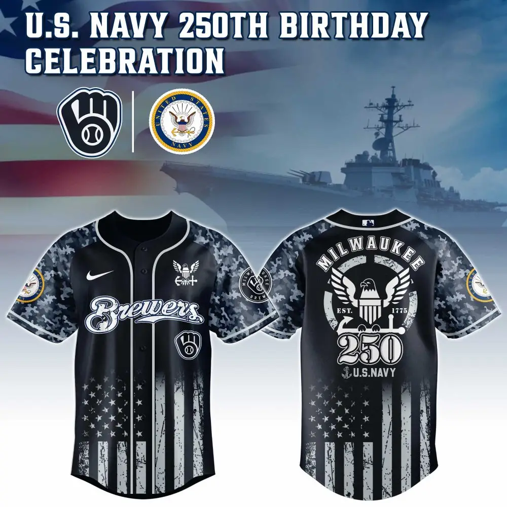 Milwaukee Brewers Mlb X 250 U.S. Navy Custom Baseball Jersey
