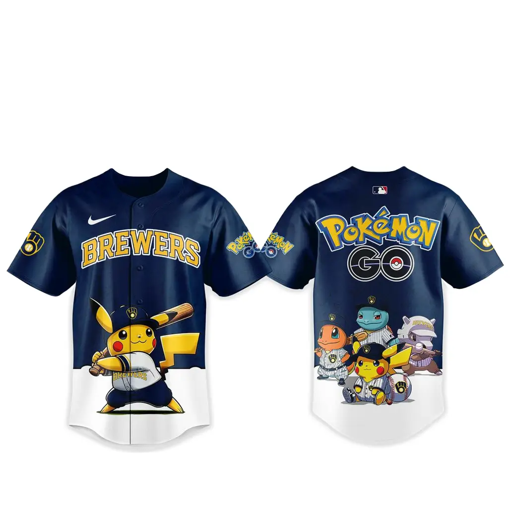 Milwaukee Brewers Pokemon Go Night 2026 Game Baseball Jersey - Tazila