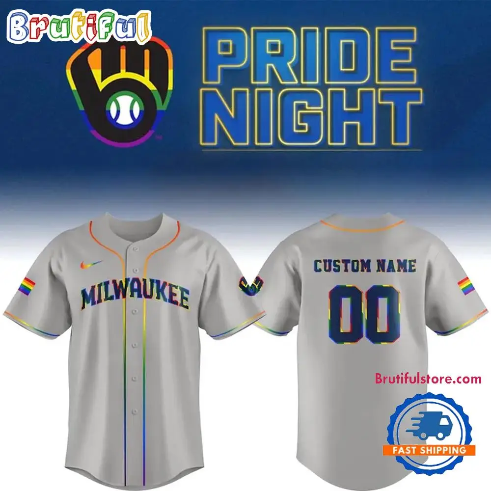 Milwaukee Brewers Pride Night Custom Name And Number Jersey Shirt