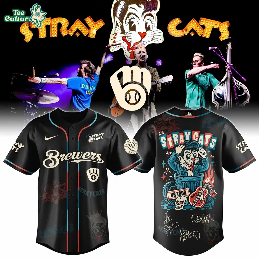 Milwaukee Brewers Stray Cats 2026 US Tour Inspired Baseball Jersey