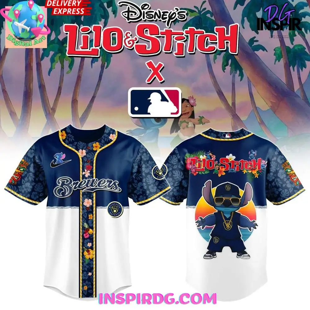 Milwaukee Brewers X Lilo & Stitch 2025 Baseball Jersey Milwaukee Brewers X Lilo & Stitch 2025 Baseball Jersey - Image 1