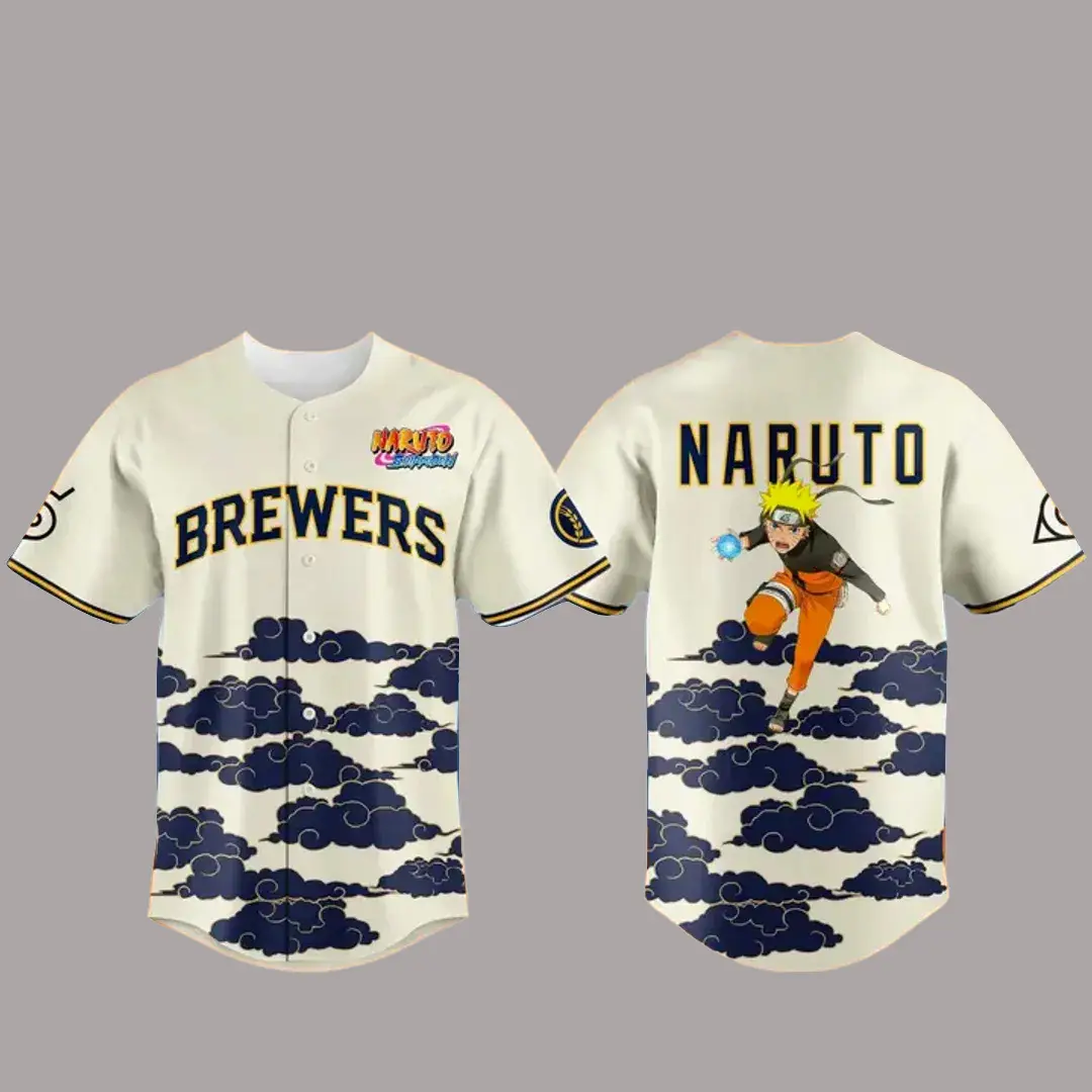 Milwaukee Brewers x Naruto Shippuden Night Baseball Jersey - Tazila