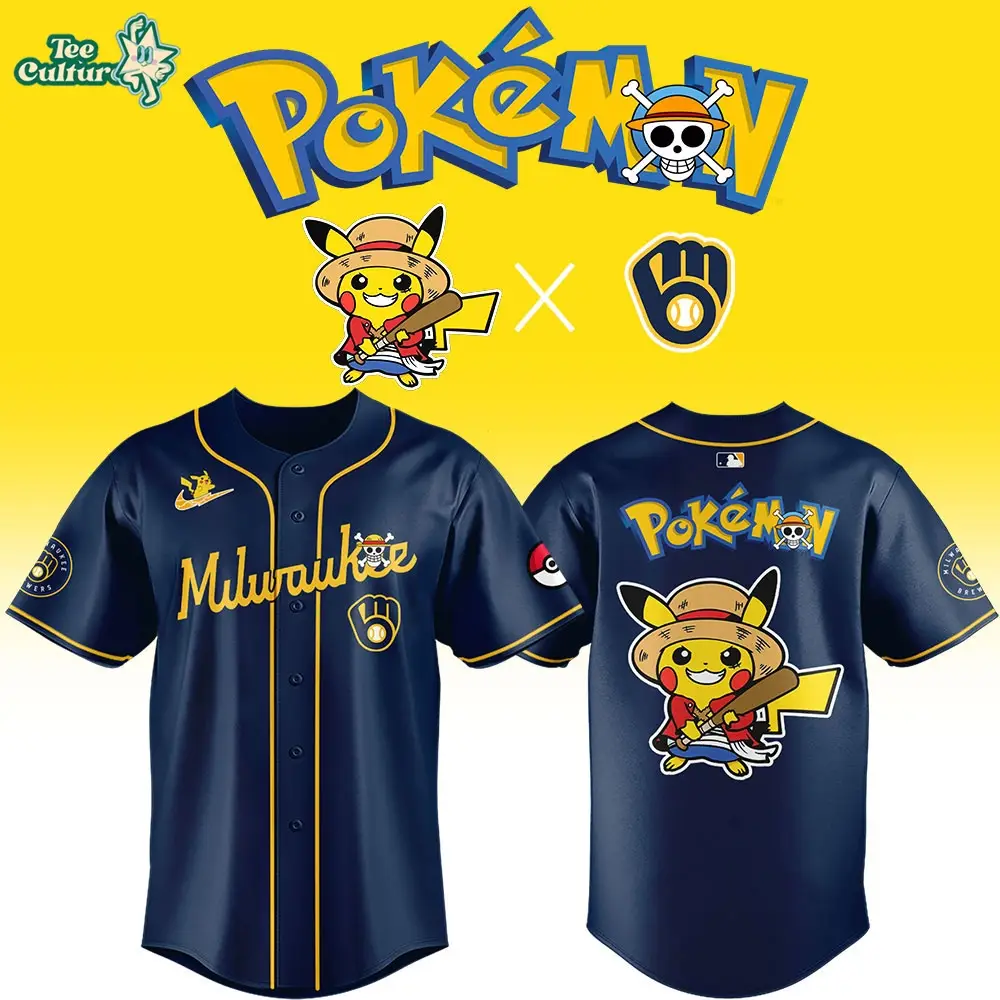Milwaukee Brewers x One Piece x Pokemon 2026 Anime Night Jersey 2026