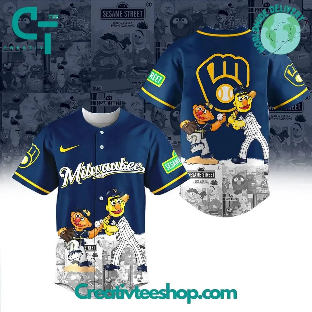 Milwaukee Brewers X Sesame Street Special Baseball Jersey