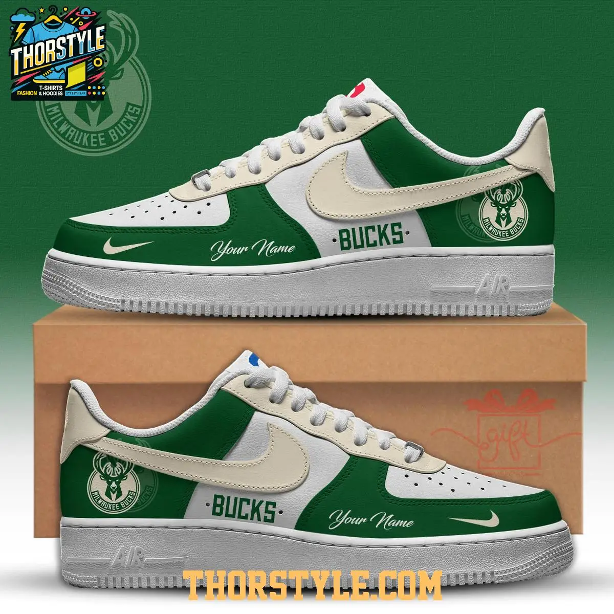 Milwaukee Bucks 2025 NBA Championship Personalized Air Force 1 Shoes Milwaukee Bucks 2025 NBA Championship Personalized Air Force 1 Shoes - Image 1