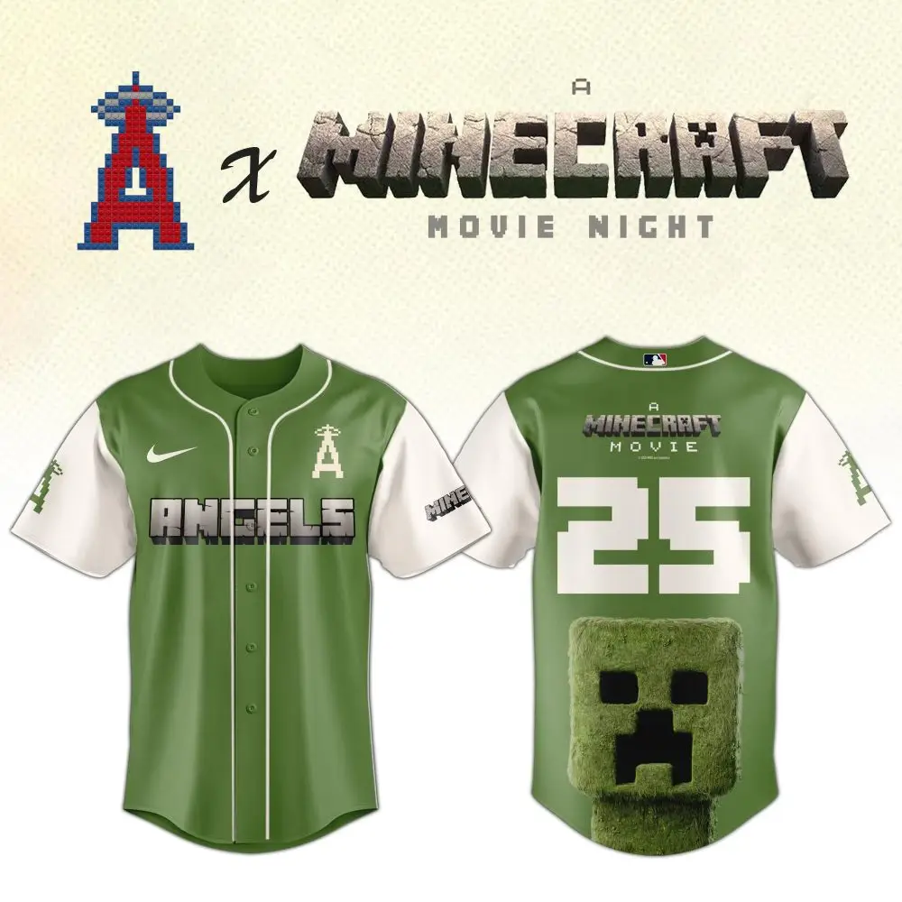 Minecraft X Angels Limited Edition Jersey - Perfect For Movie Night Fans!